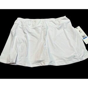 Fila Womens XL Sports A Line Tennis Golf Skort White Mesh Logo Shorts Skirt NWT